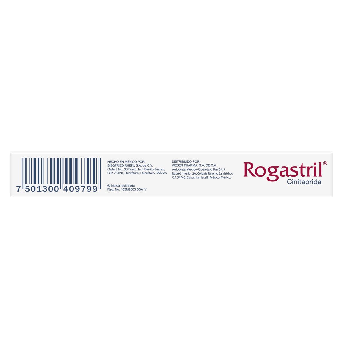 Rogastril 1 mg. Caja con 25 Comprimidos
