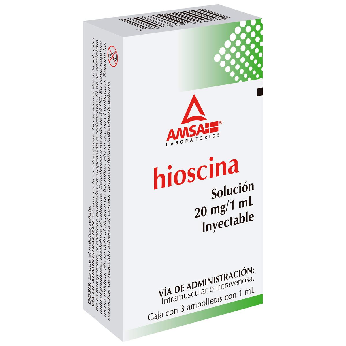 Am Hioscina 20mg/1ml C/3 Amp Plas