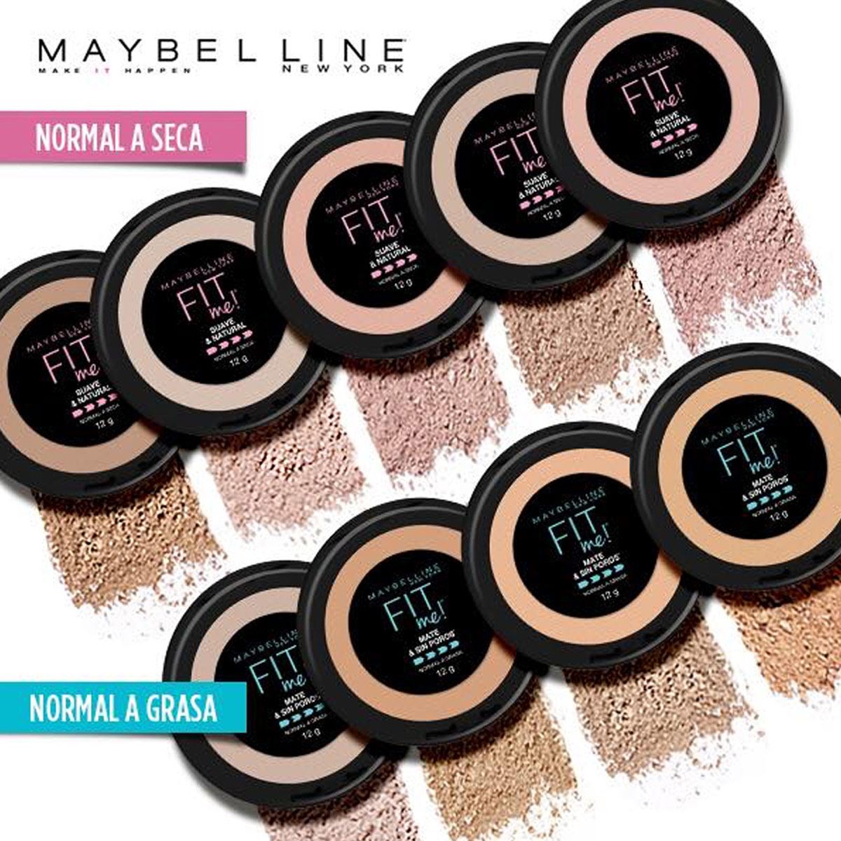 Maquillaje en Polvo Maybelline Fit Me Hidratante Natural 2