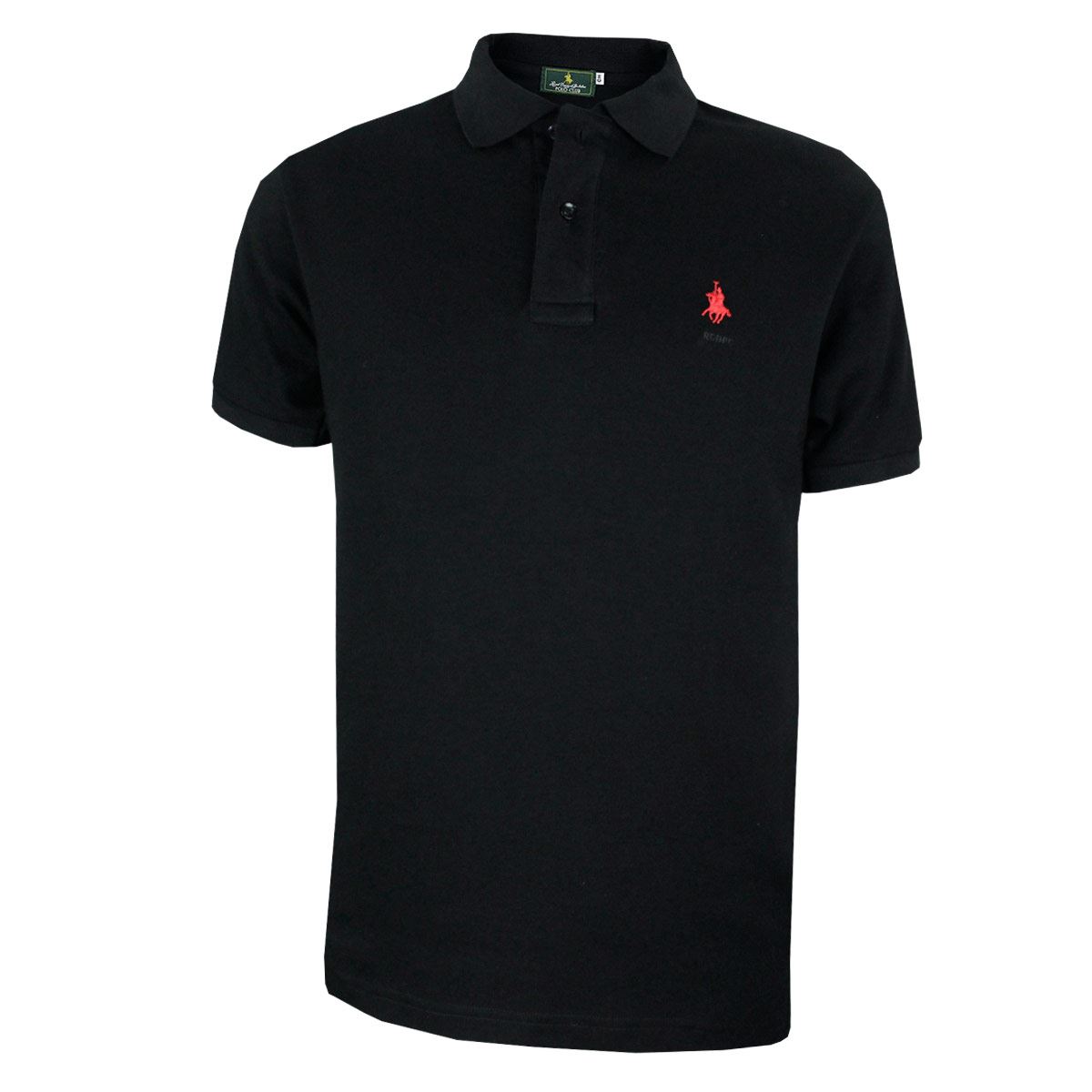 Playera Polo Club Mc Liso Algodón Xg Negro