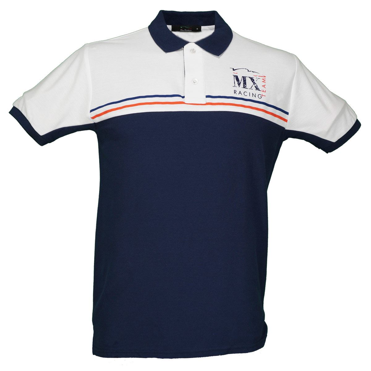 Playera tipo polo Pole Position azul marino XG
