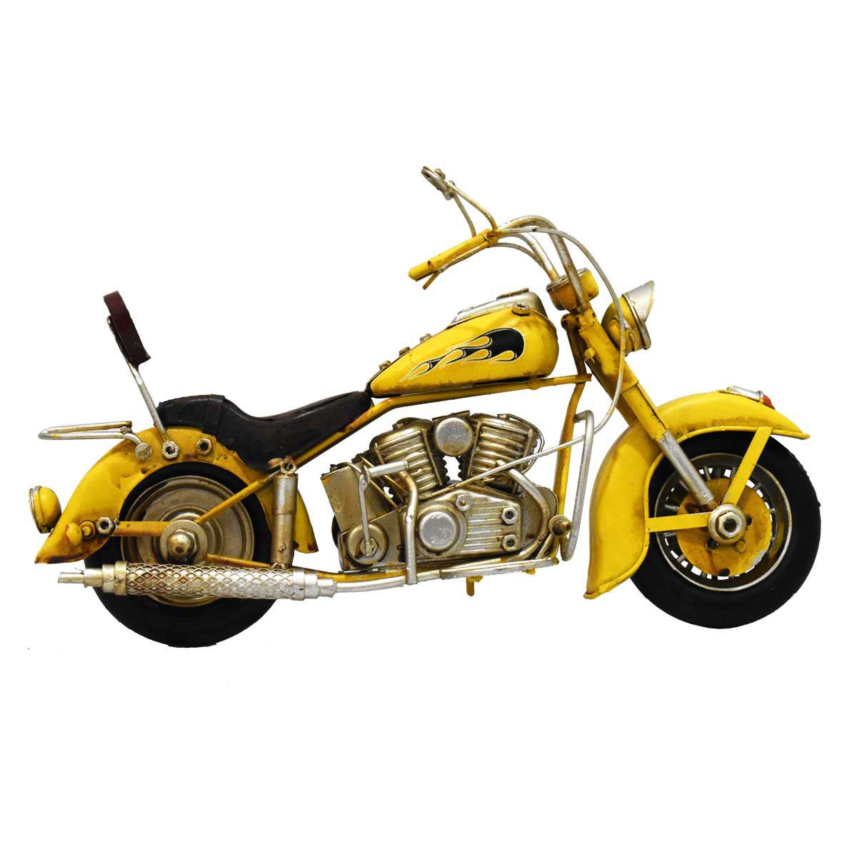 Figura decorativa moto de lata Fiorum