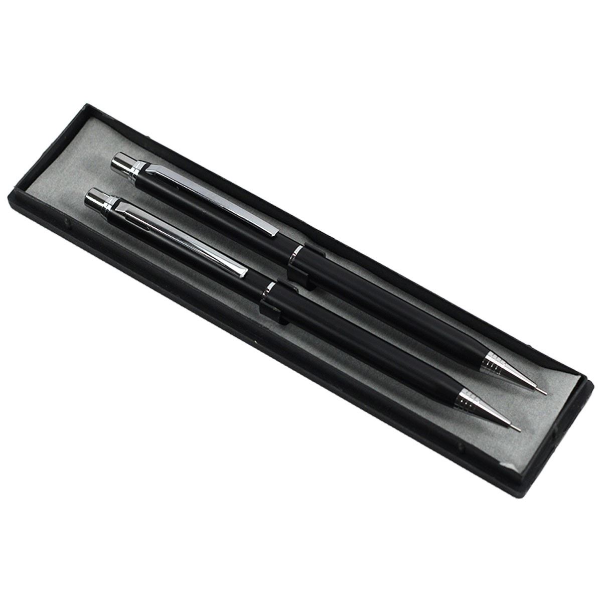 Set de dos lapiceros negros con estuche