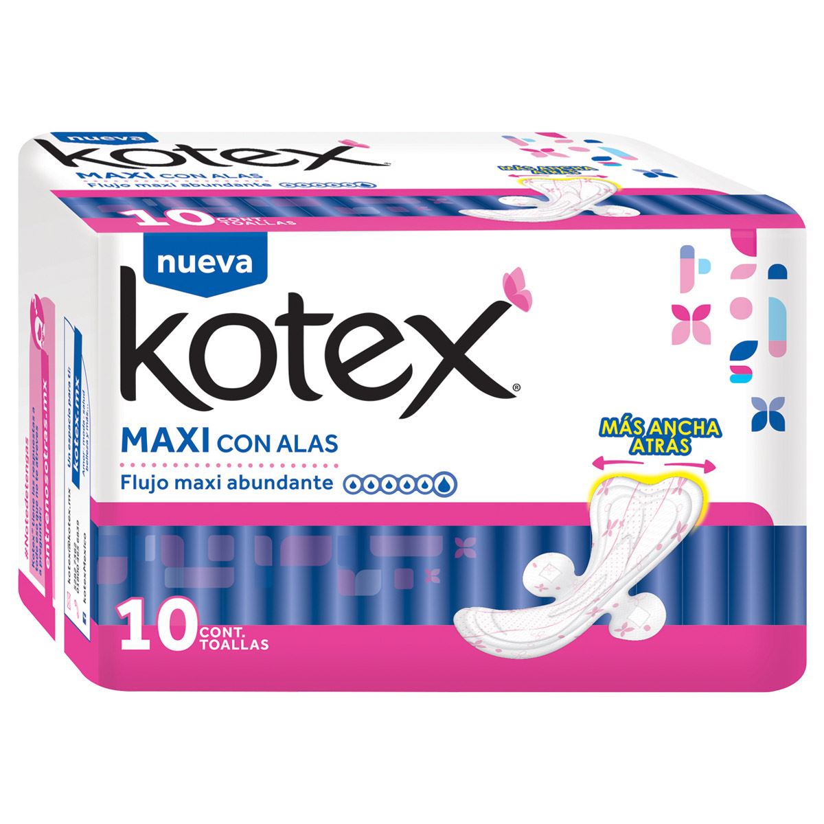 Toallas Sanitarias Kotex Maxi Flujo Abundante con Alas