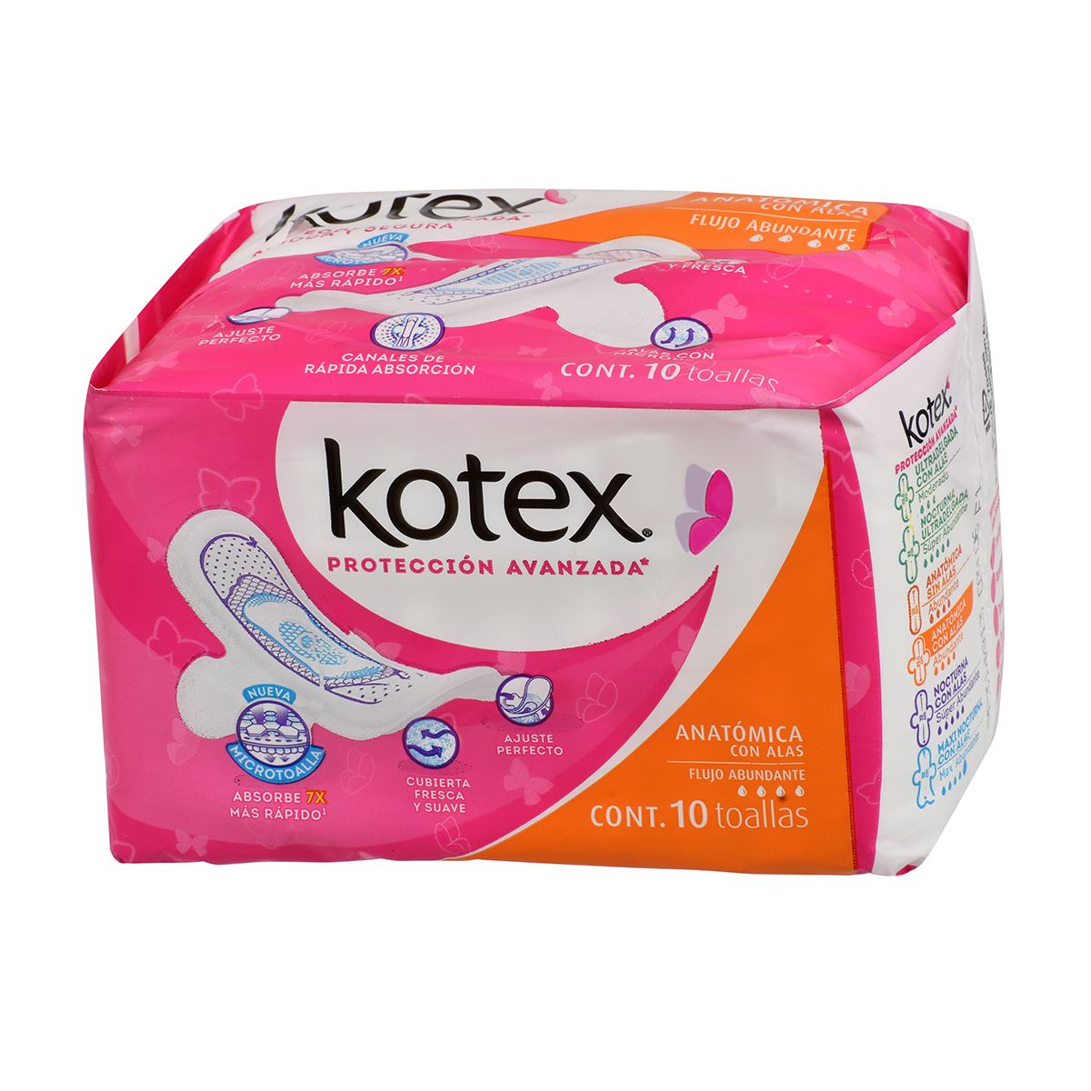 Toalla Kotex Anatómica con Alas 10 piezas