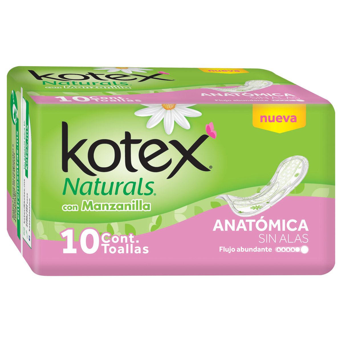 Toallas Sanitarias Kotex Manzanilla sin Alas