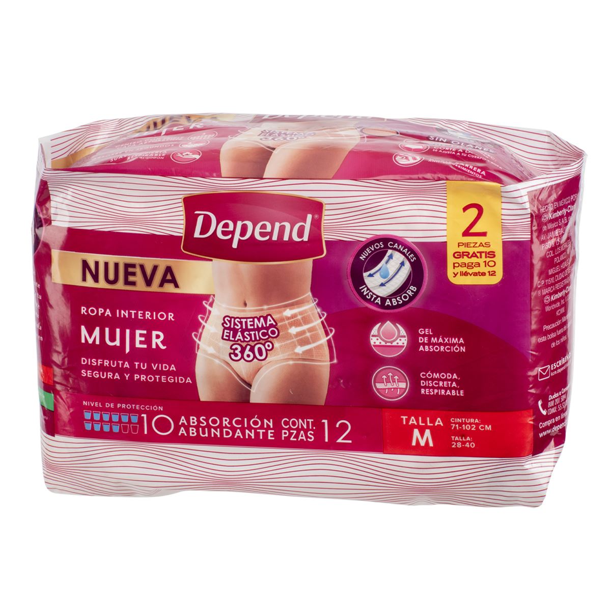 Ropa Interior Depend Mediana para Mujer