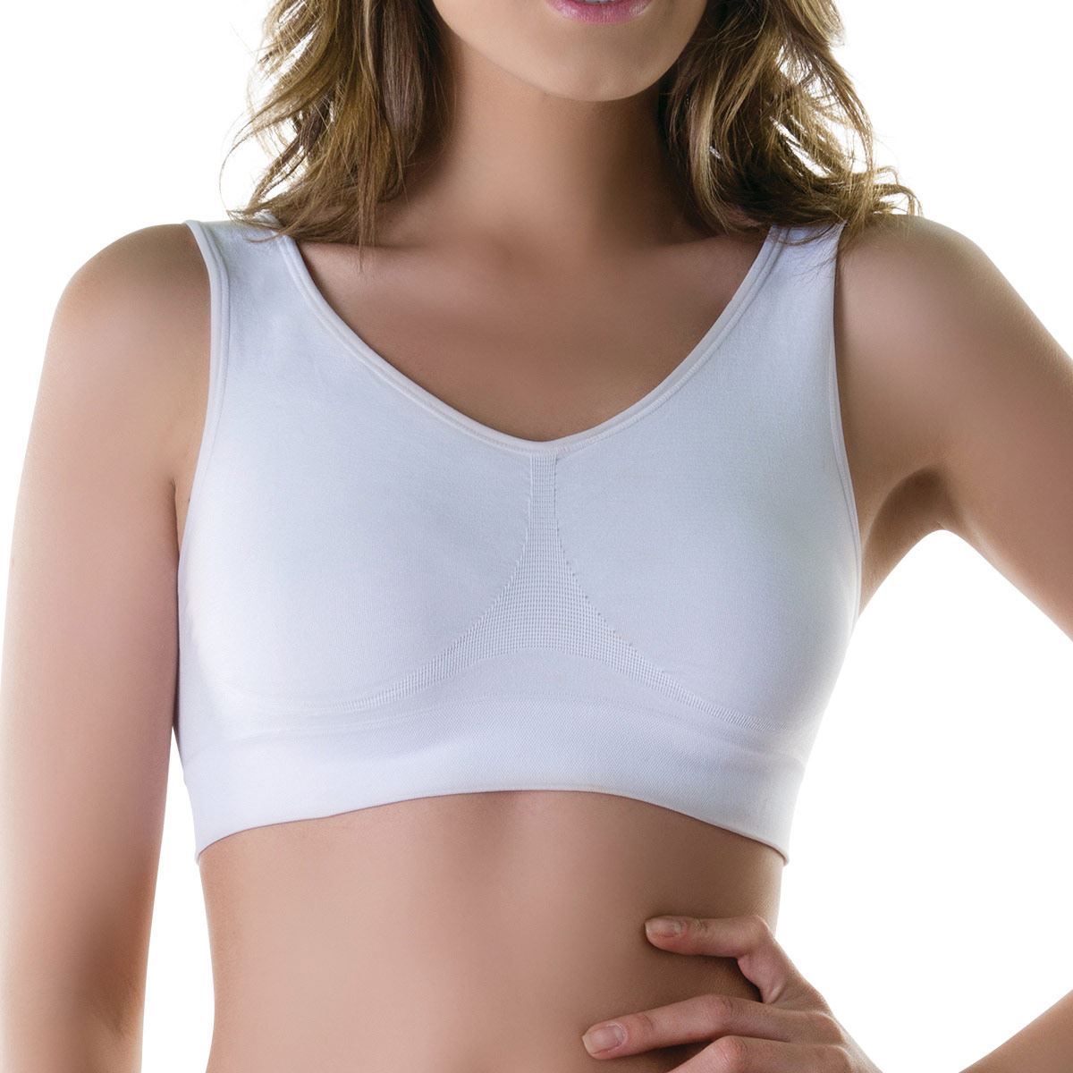 Bra Bust Up LAtouche  sin costuras ni varillas modelo S8005 color blanco talla extragrande dama