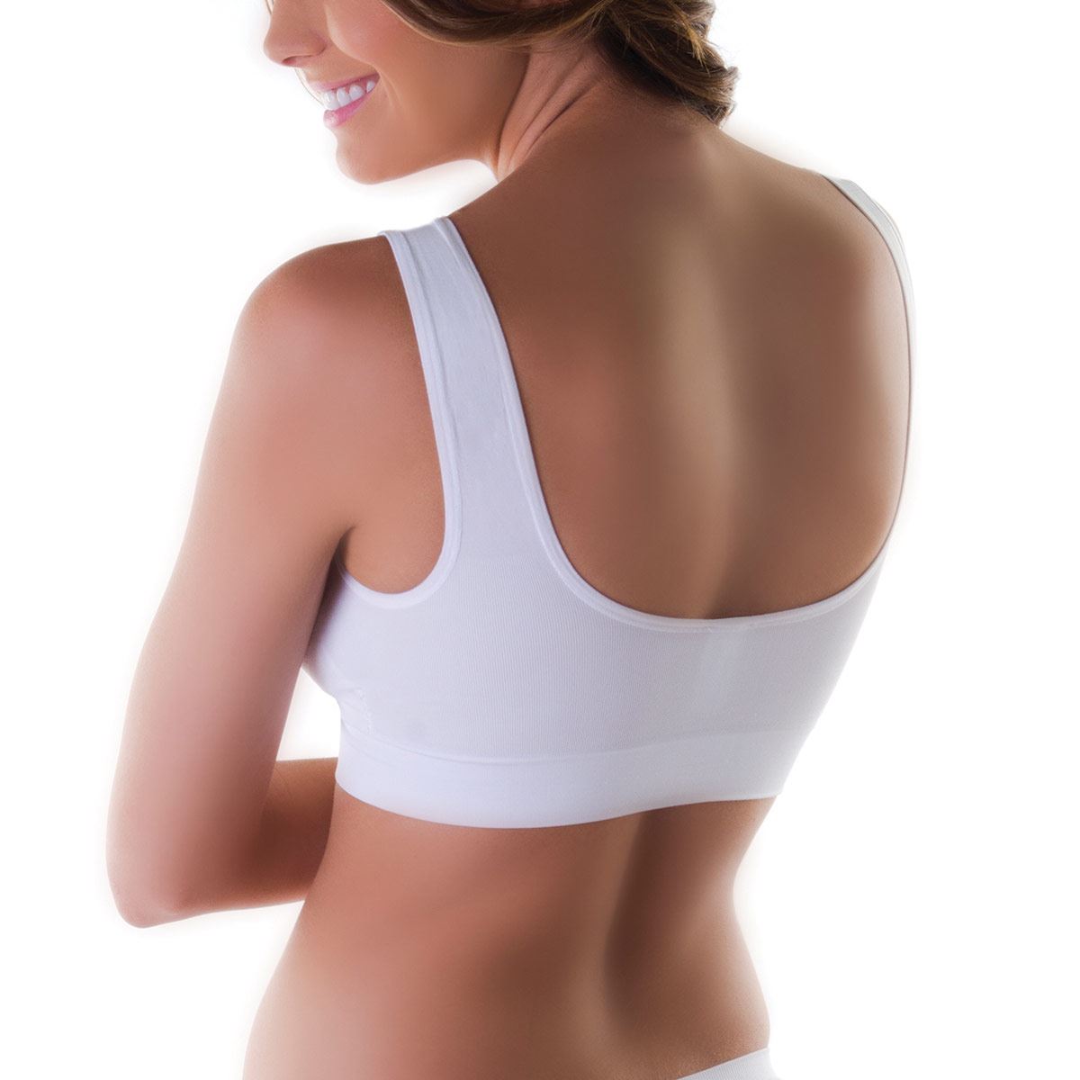 Bra Bust Up LAtouche  sin costuras ni varillas modelo S8005 color blanco talla extragrande dama