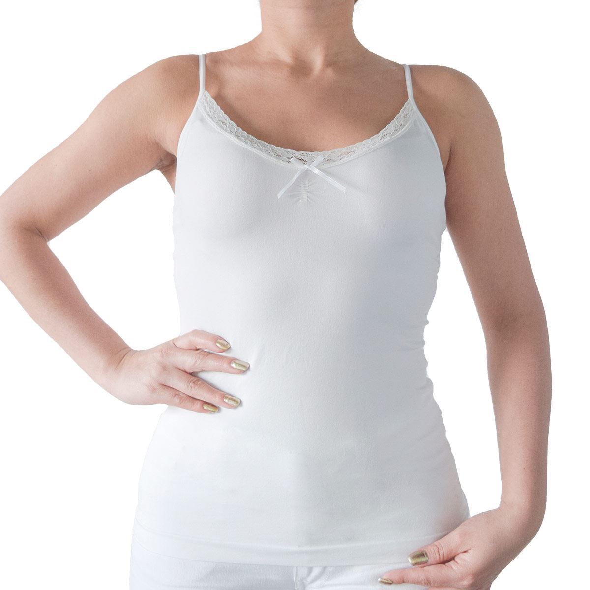 Camiseta Oscar Hackman microfibra tirantes HK CSAL1 color blanco talla chica-mediana dama