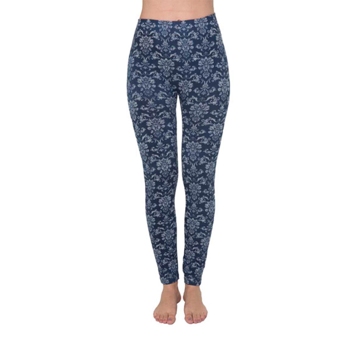 Leggin Oscar Hackman estampado retro OH-SZ14A color azul marino talla chica-mediana dama