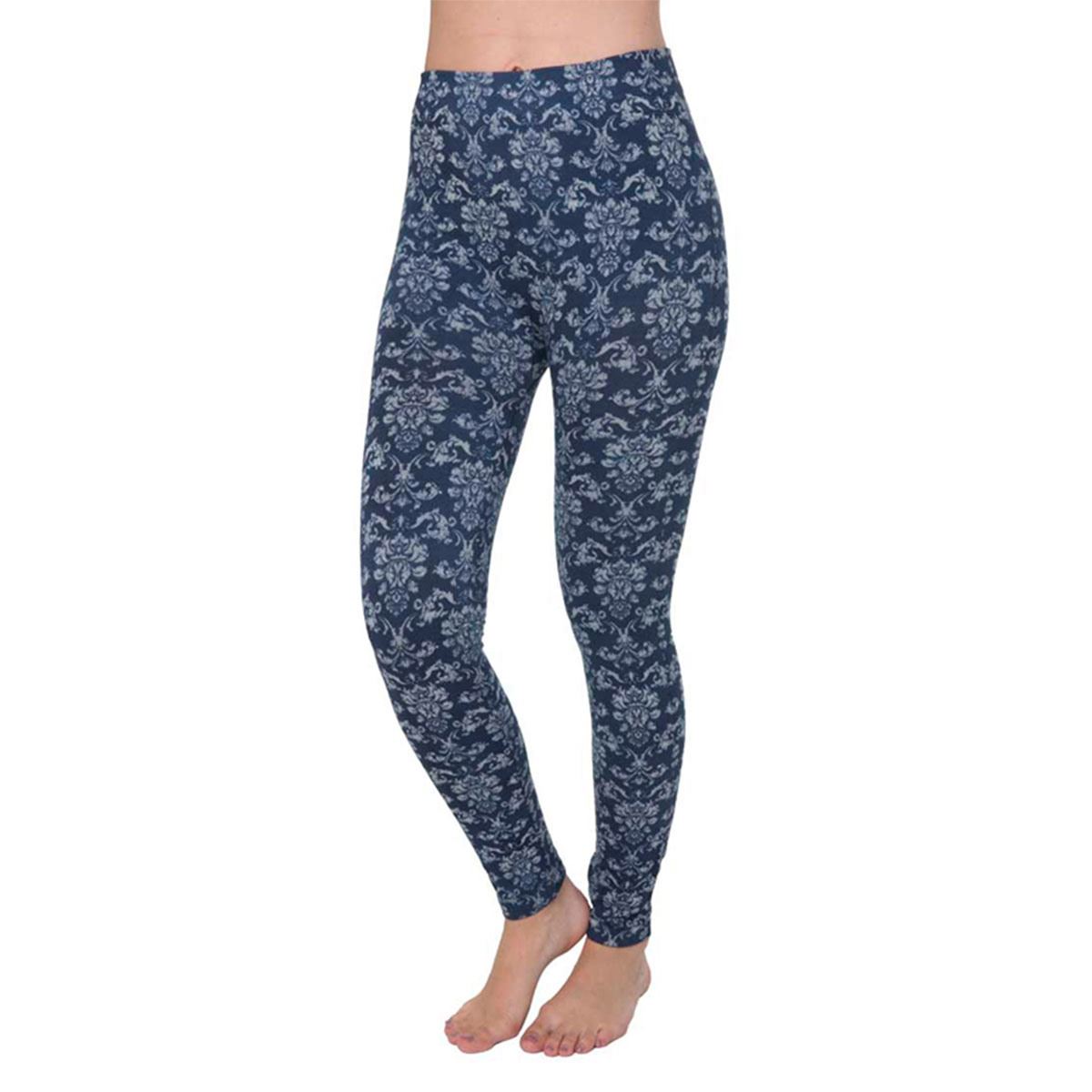 Leggin Oscar Hackman estampado retro OH-SZ14A color azul marino talla chica-mediana dama