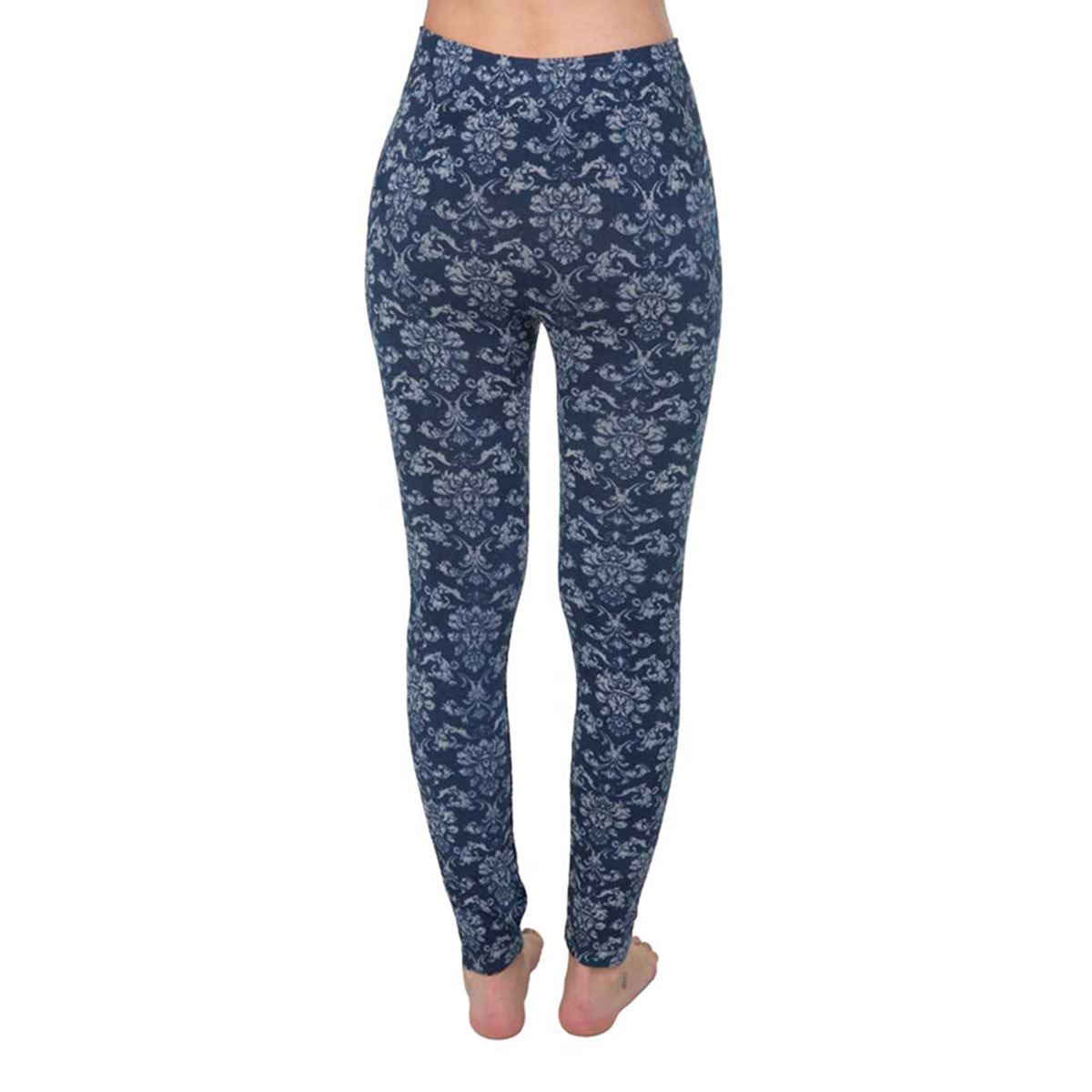 Leggin Oscar Hackman estampado retro OH-SZ14A color azul marino talla chica-mediana dama