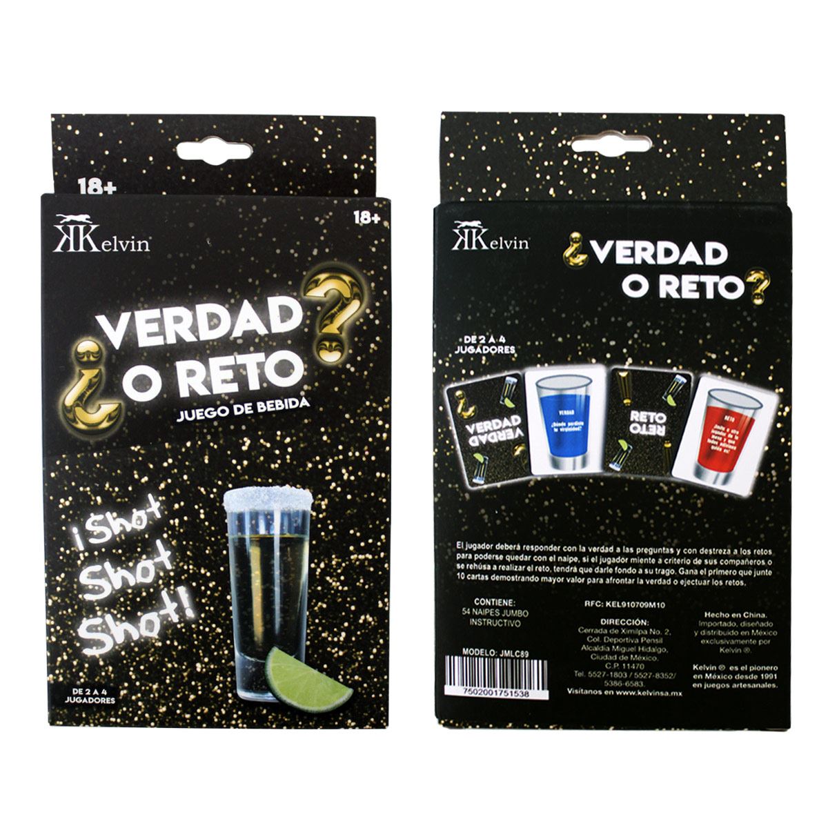 Juego de Bebida Cartas ¿verdad o reto?