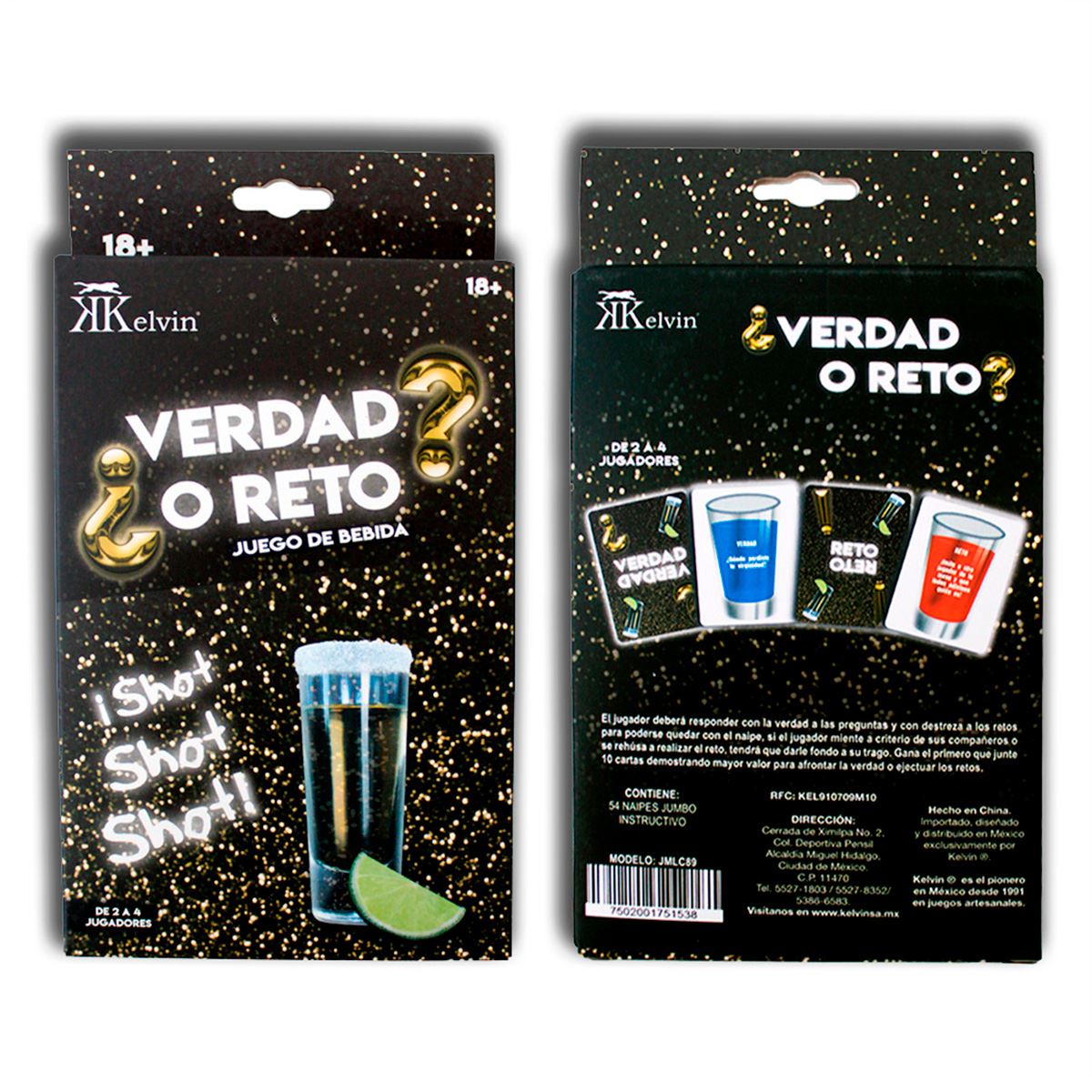 Juego de Bebida Cartas ¿Verdad o Reto?