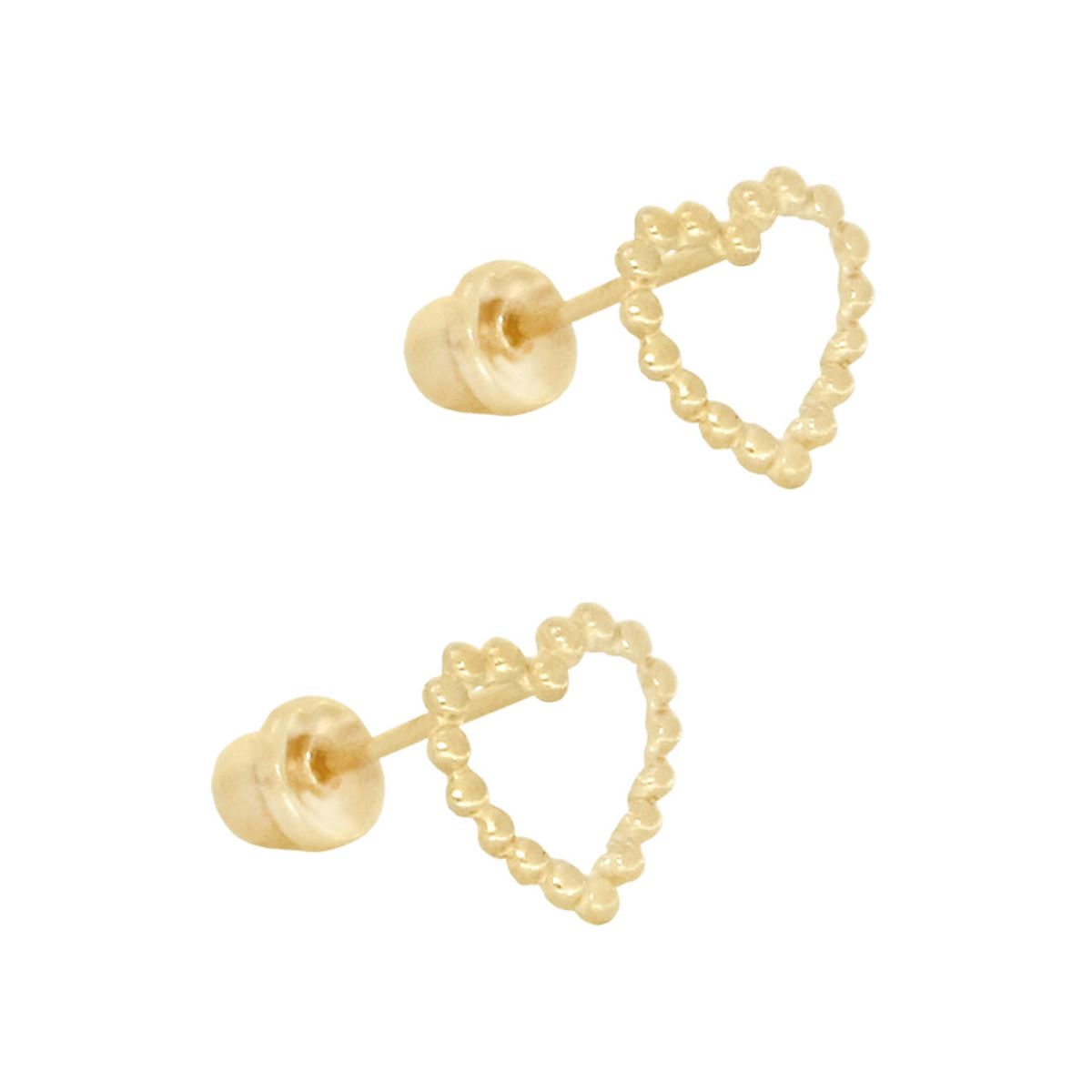 Broqueles Corazón Oro 14K Reresentaciones Ivonne