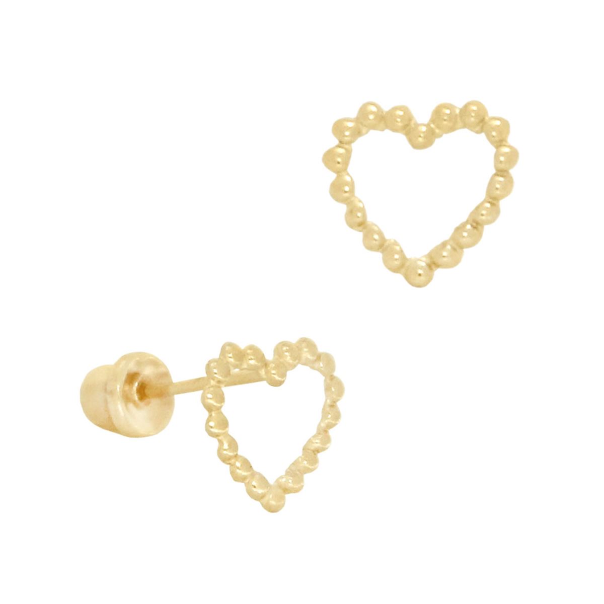 Broqueles Corazón Oro 14K Reresentaciones Ivonne