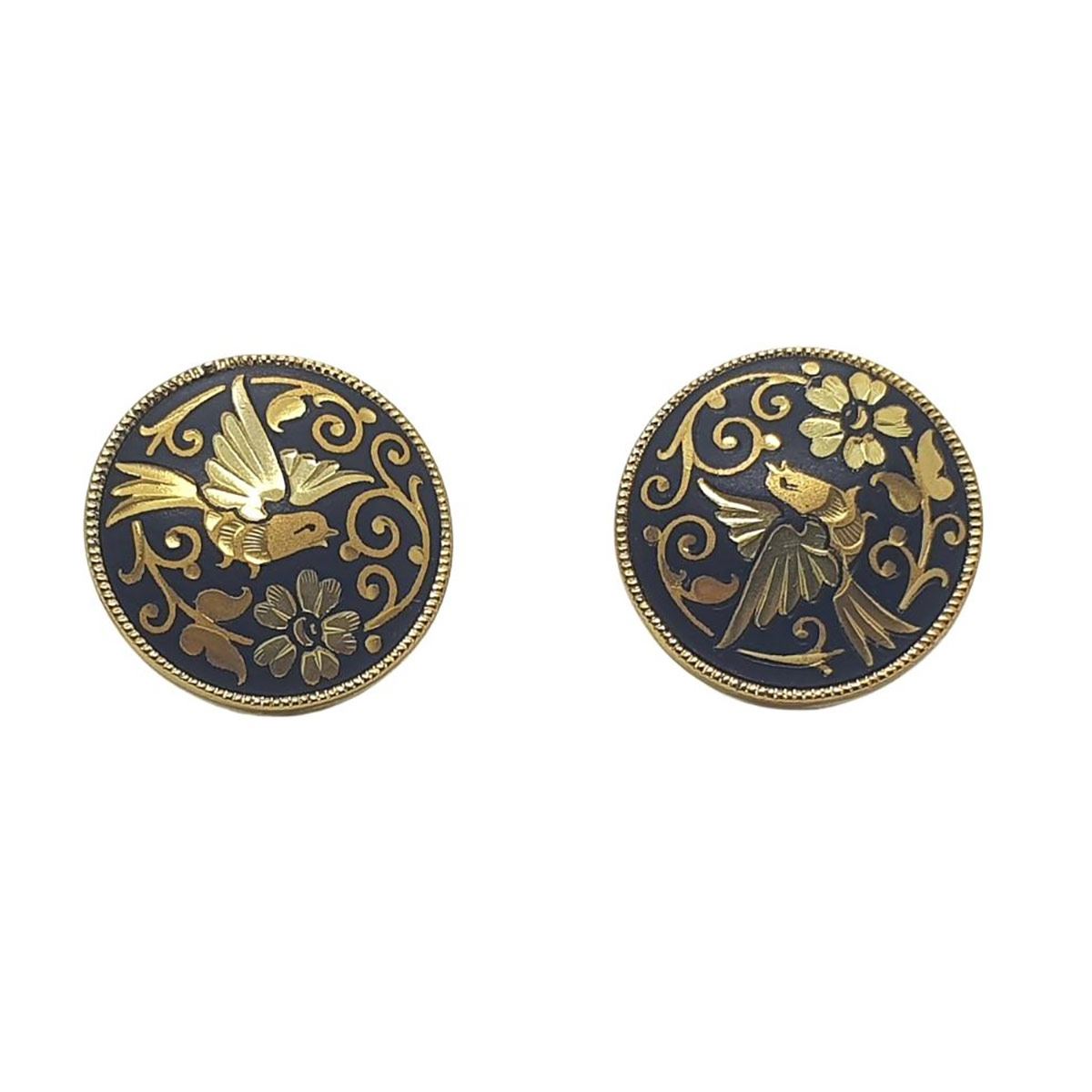 Arete Damasquinado Redondo Grande