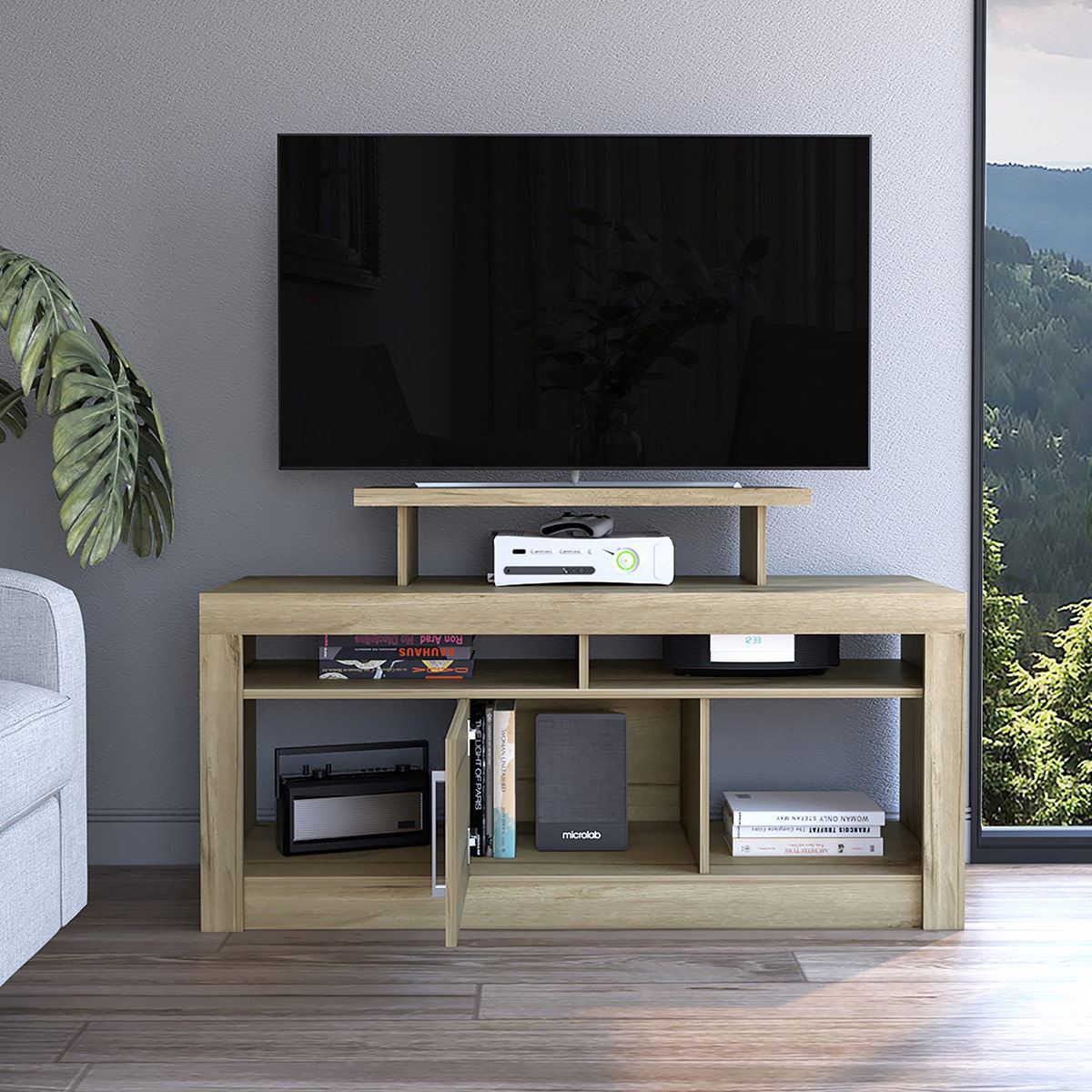 Mueble bajo para TV con cajones y estantes Pipa