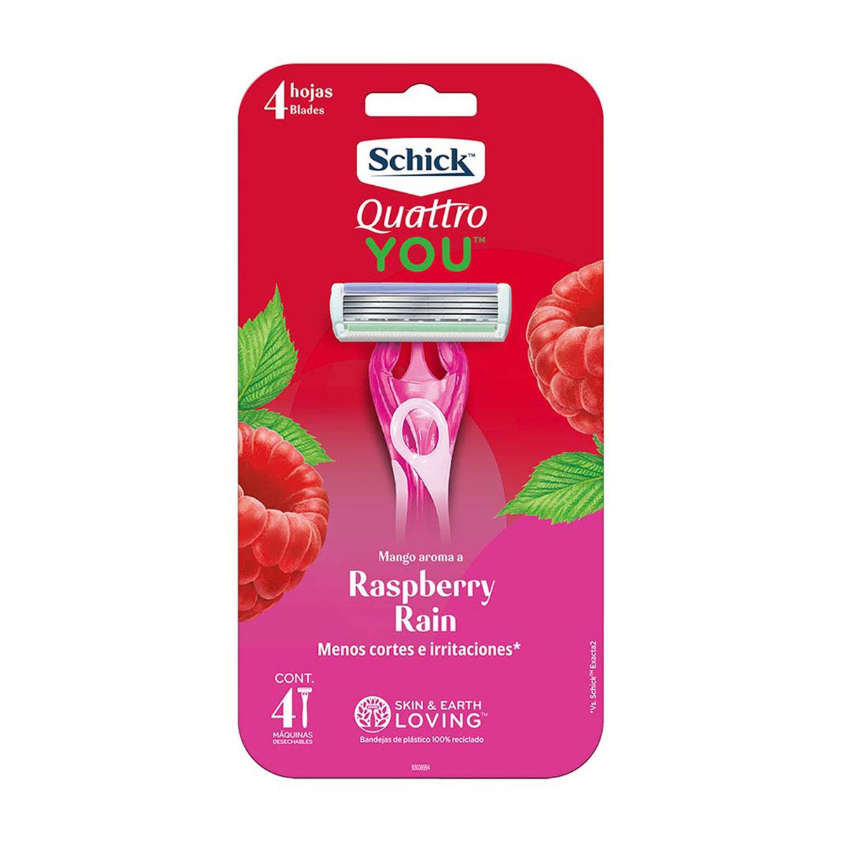 Schick Quattro You Rastrillo Raspberry Rain 4 pz