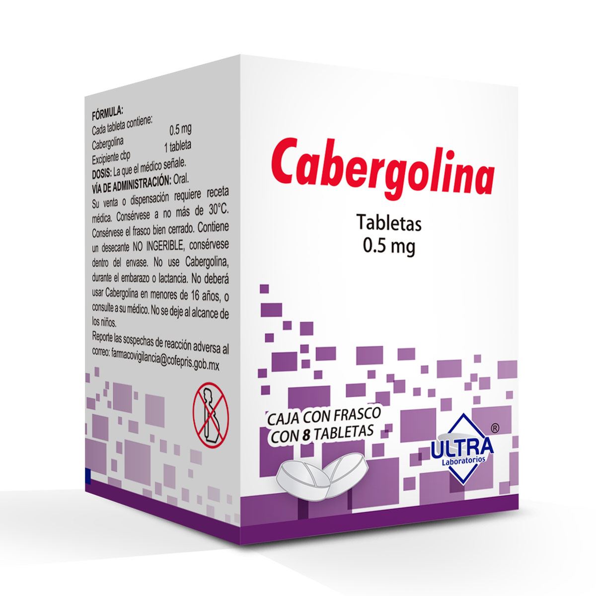 CABERGOLINA 0.5 MG TAB 8       LGEN