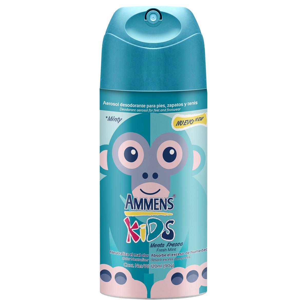 Desodorante Aerosol Para Pies Ammens Kids Menta 120ml