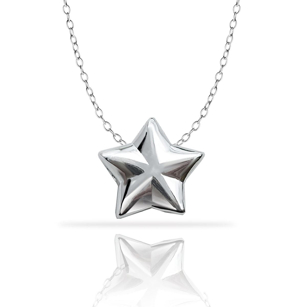 Collar Estrella Con Cadena Plata .925