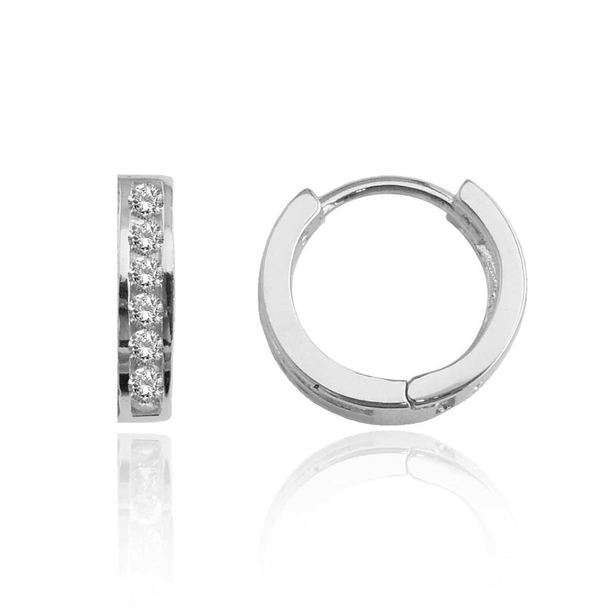 Arete Huggies Plata .925 con Circonas Anne