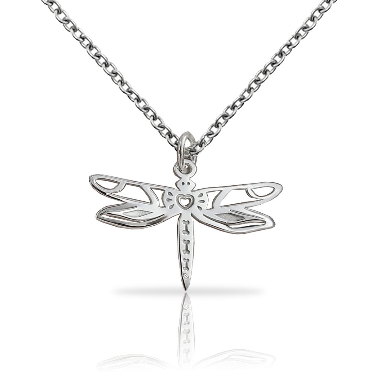 Collar Libélula Grabada