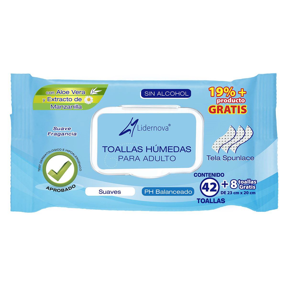 Toallas Humedas para Adulto con 50 Lidernova