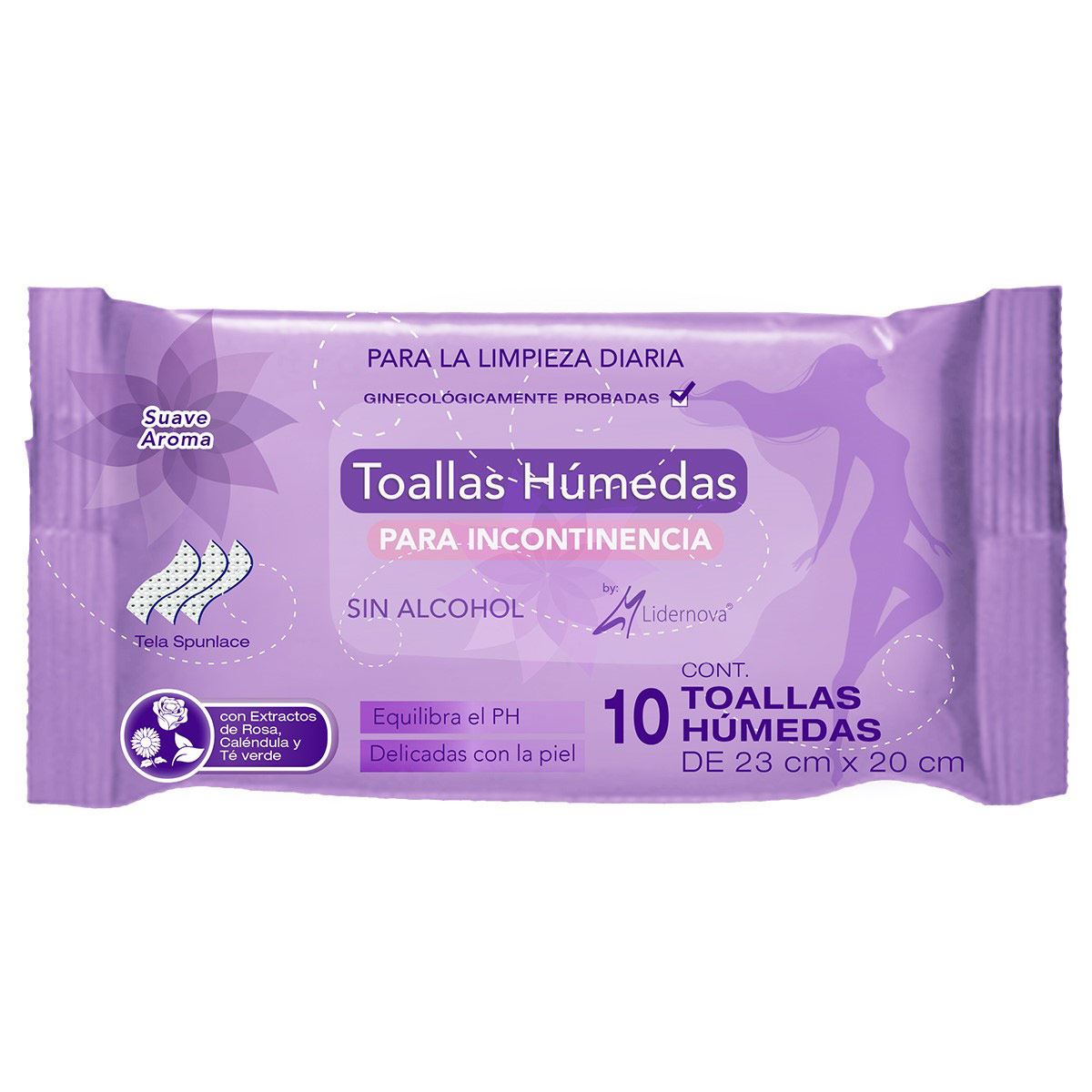 Toallas Humedas para Incontinencia con 10 Lidernova