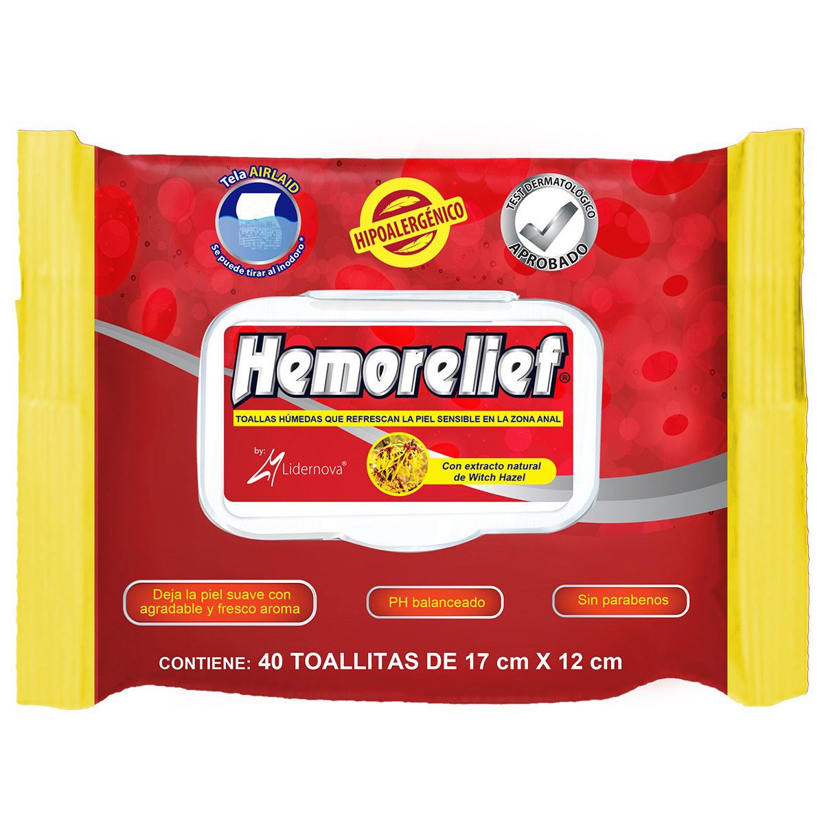 Toallas Humedas Hemorelief Hombre con 40 Lidernova