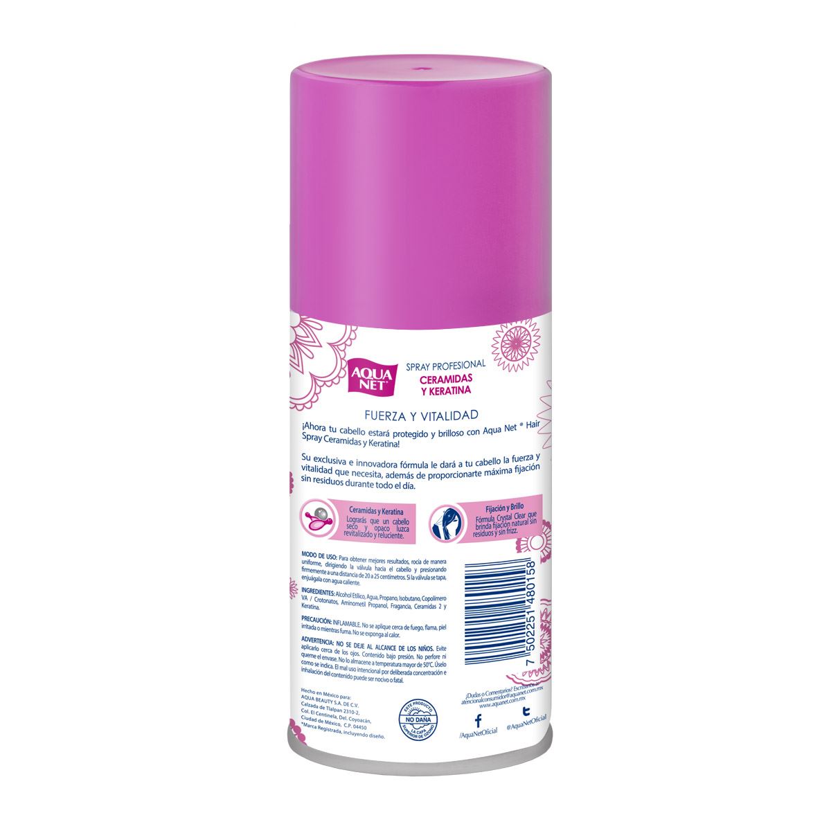 Fijador Aqua Net Ceramida Sp 100ml
