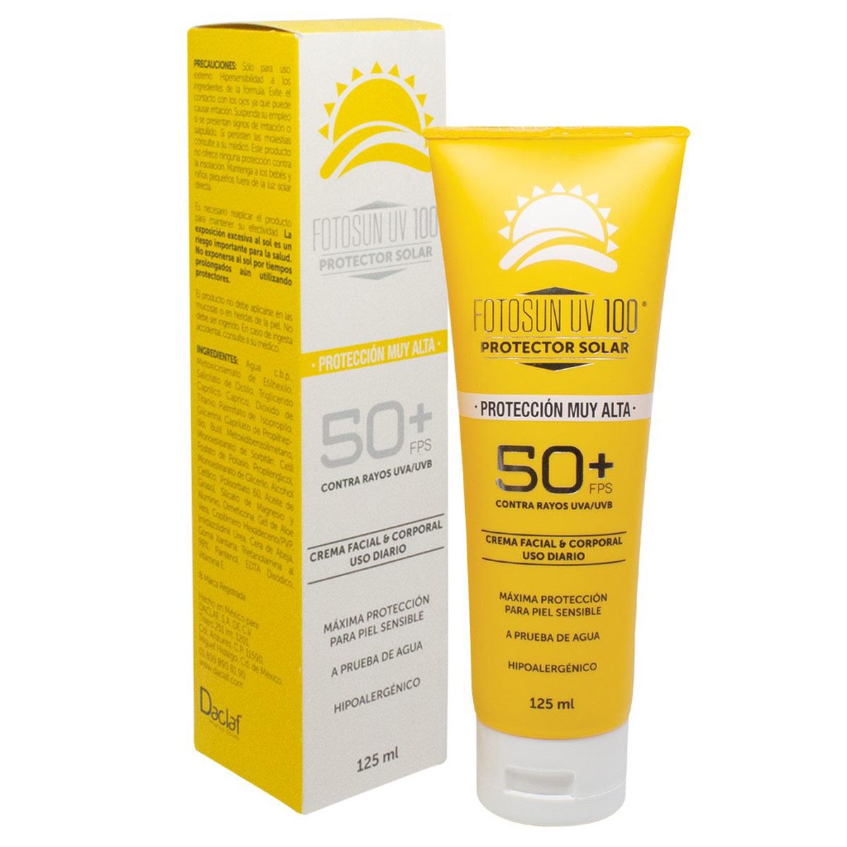 Fotosun UV 100 FPS 50+ Crema , tubo/125 ml sin aroma