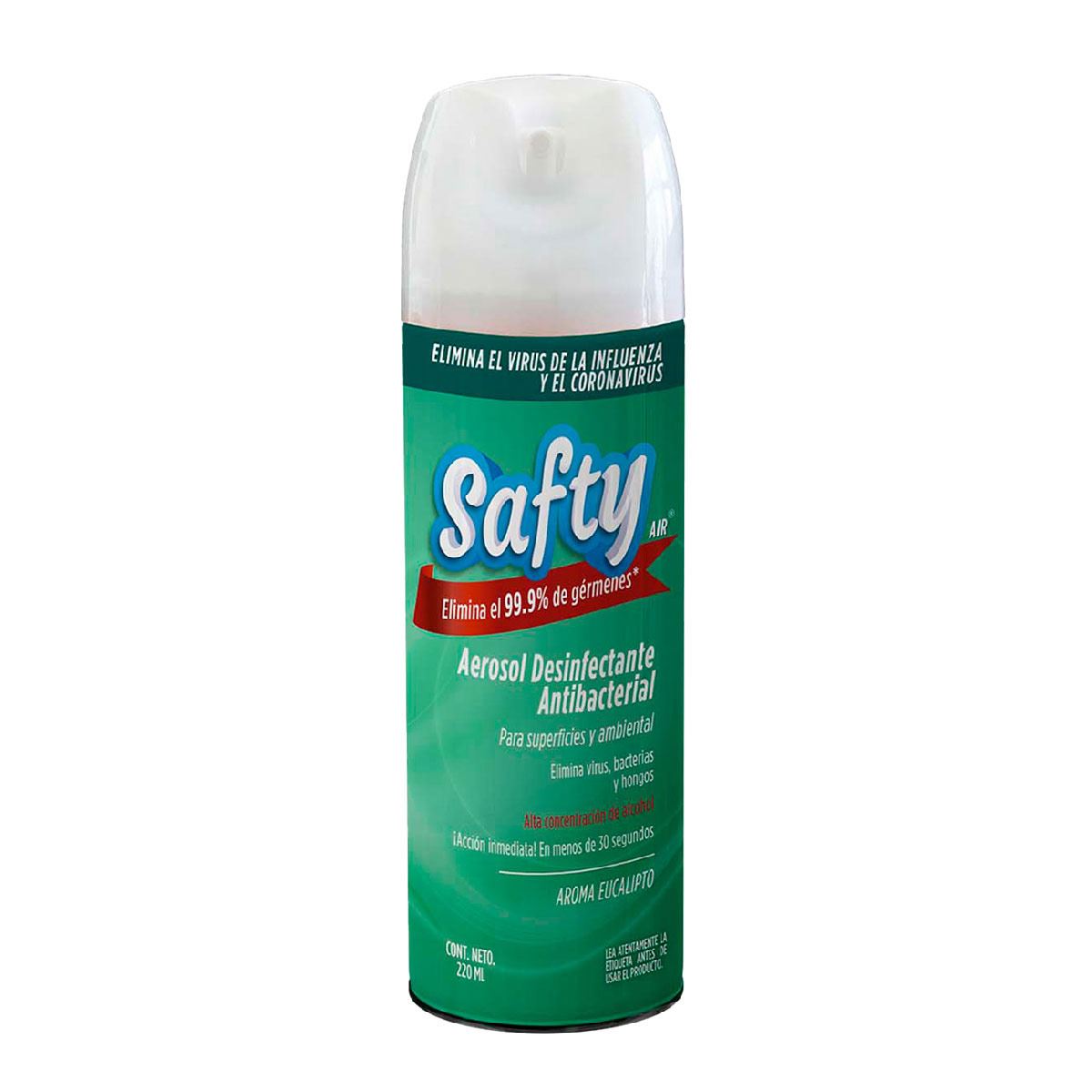 Safty desinfectante En Aerosol 220 Ml. Eucalipto