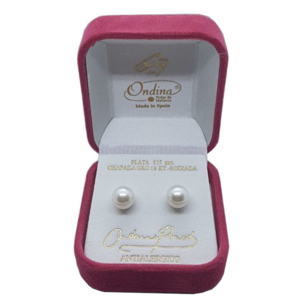 Broquel Ondina 8 mm P.Blanca Rodio