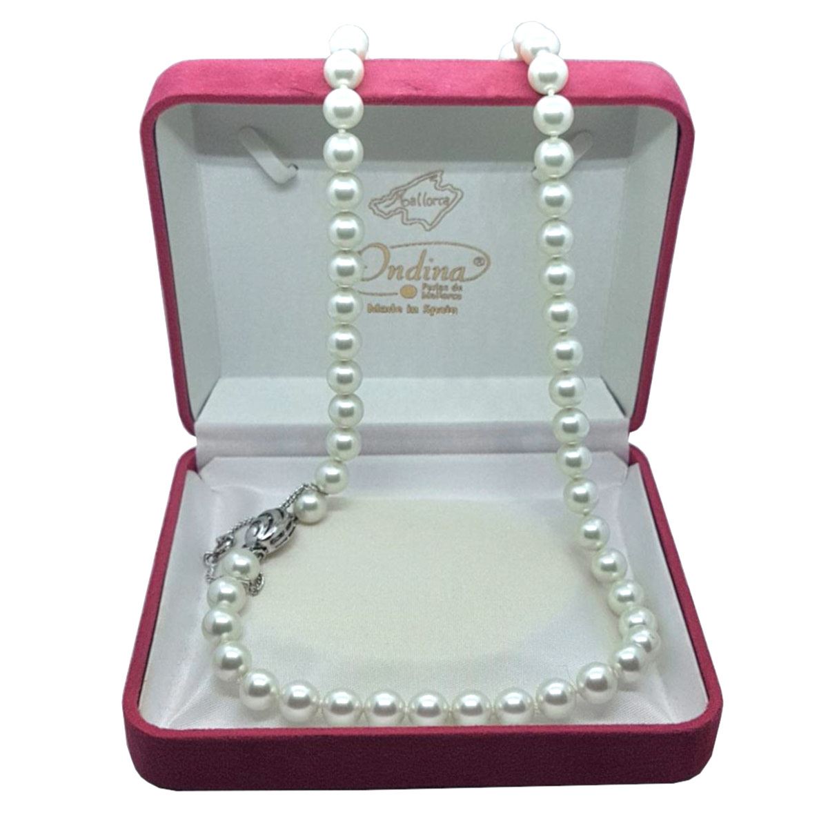 Collar 50x8 P. Blanca Rodio