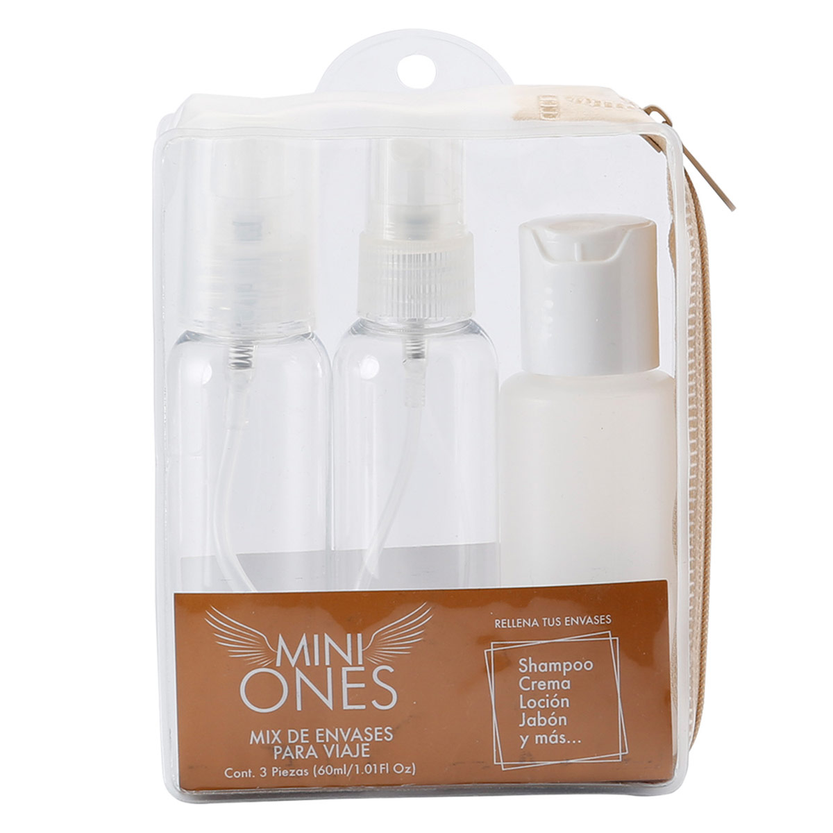 Kit 3 Envases Travel 60ml Mini Ones
