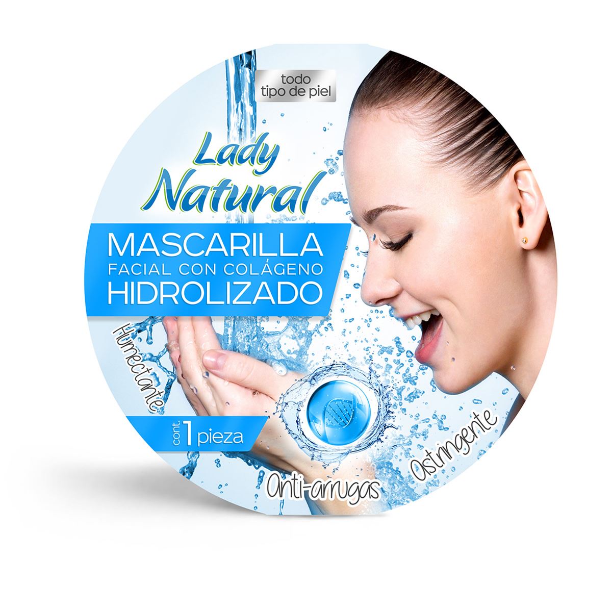 Mascarilla Facial Lady Natural Con Colágeno Hidrolizado