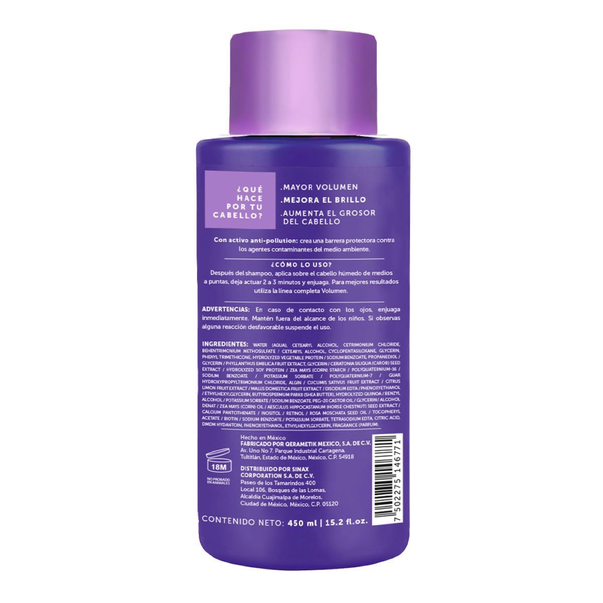 Acondicionador p/volumen con biotina 450ml Biometik