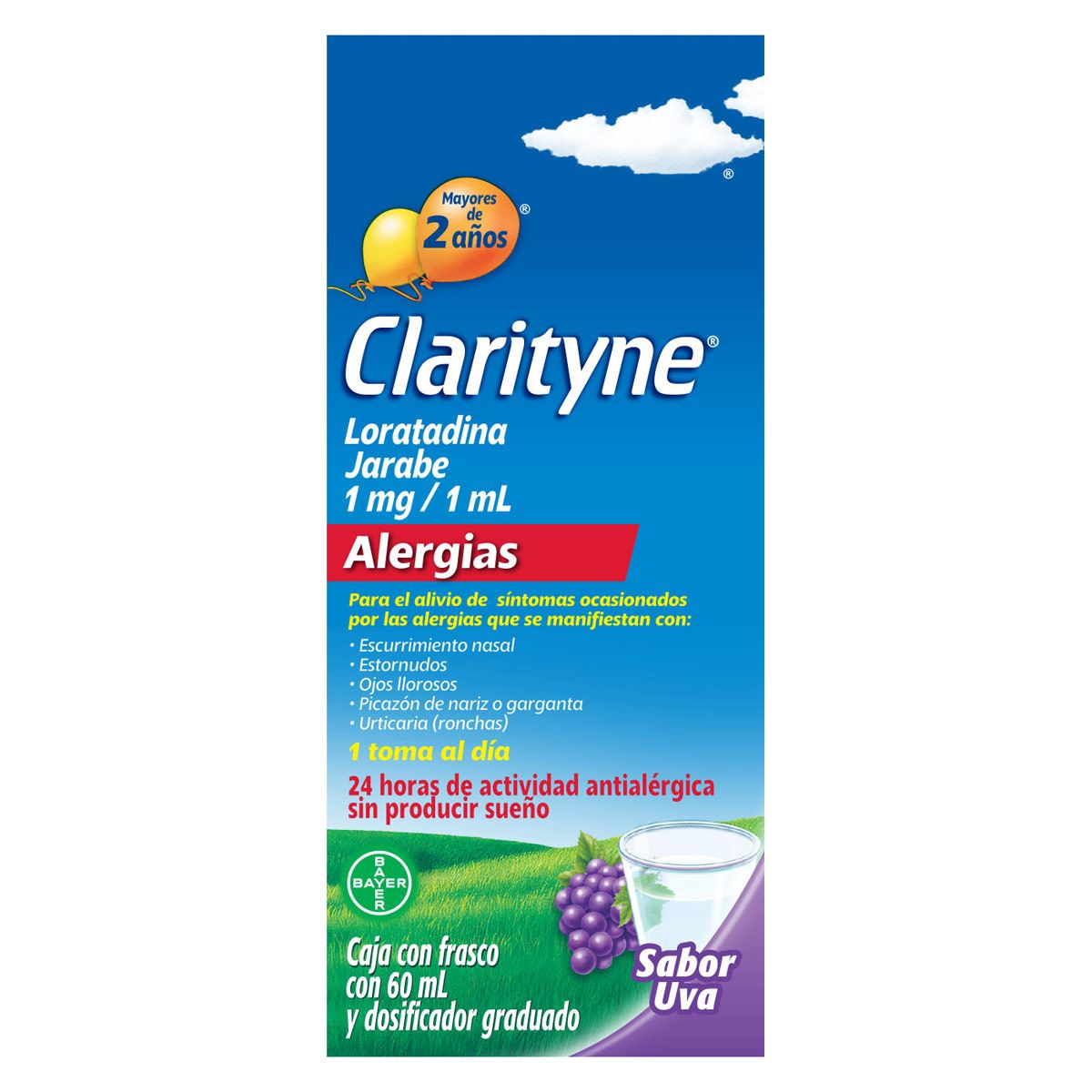 Clarityne jarabe uva frasco 60 ml mx