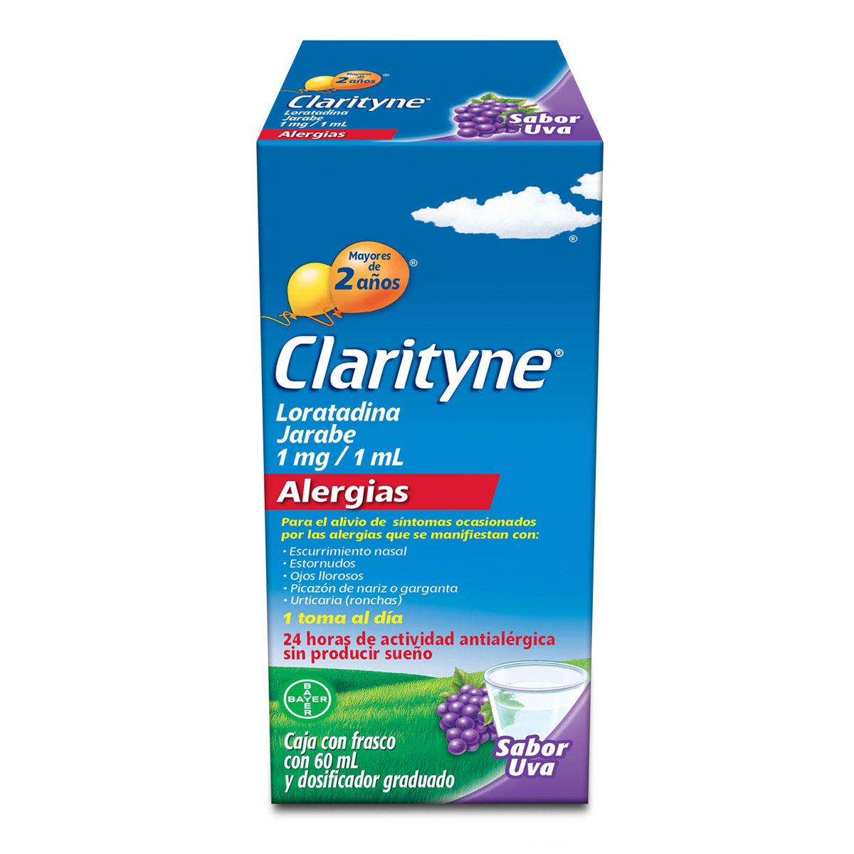 Clarityne jarabe uva frasco 60 ml mx