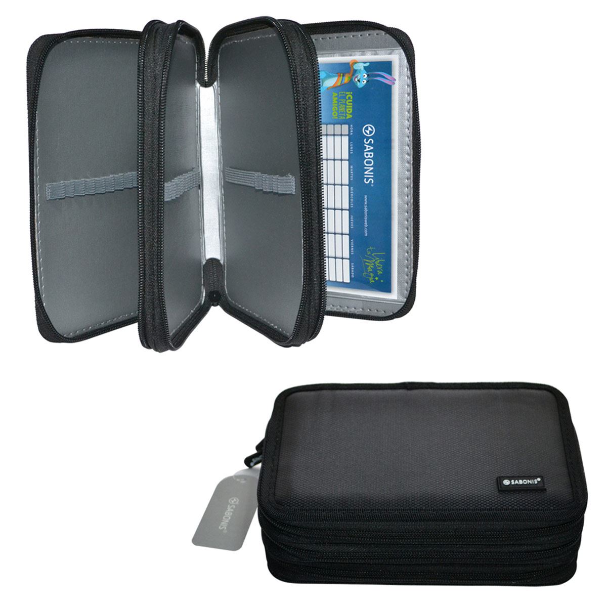 Lapicera tres cierres negro Sabonis