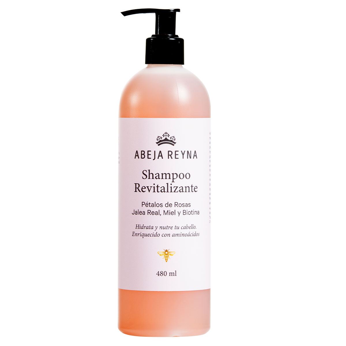 Shampoo Revitalizante Pétalos de Rosas, Jalea y Miel 480ml Abeja Reyna