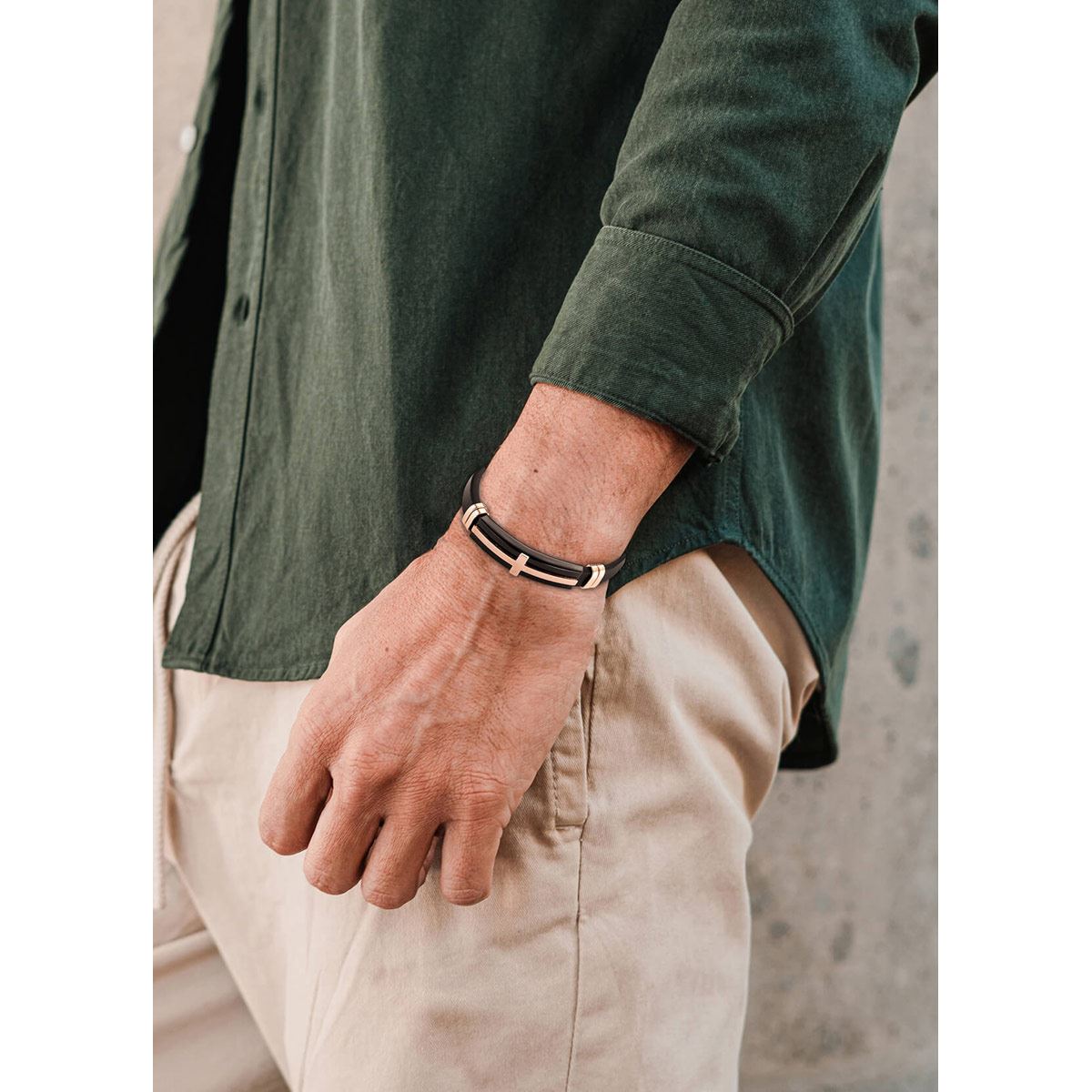 Pulsera de Acero Inoxidable Enso para Hombre EMB0003B Negro