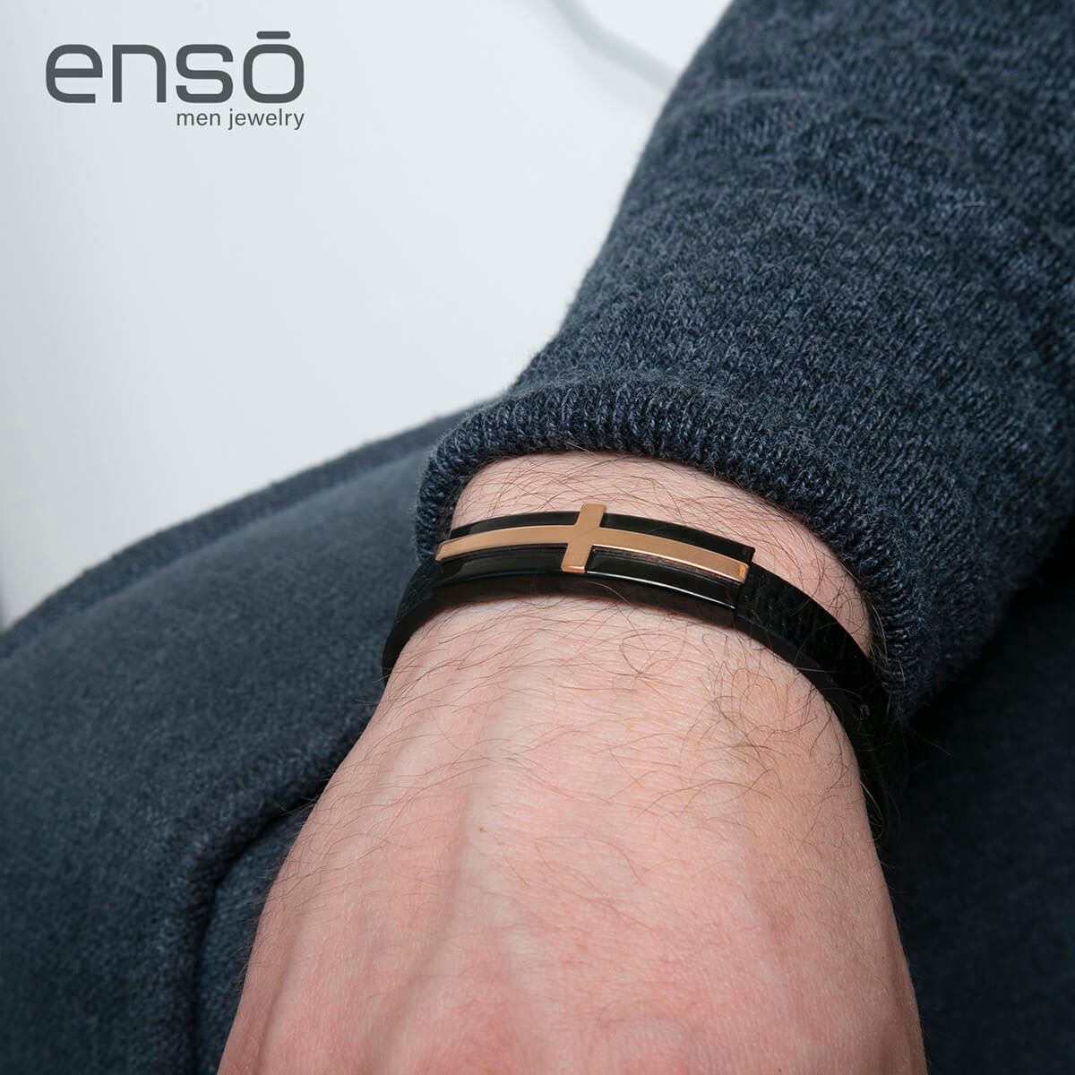 Pulsera de Acero Inoxidable Enso para Hombre EMB0003B Negro