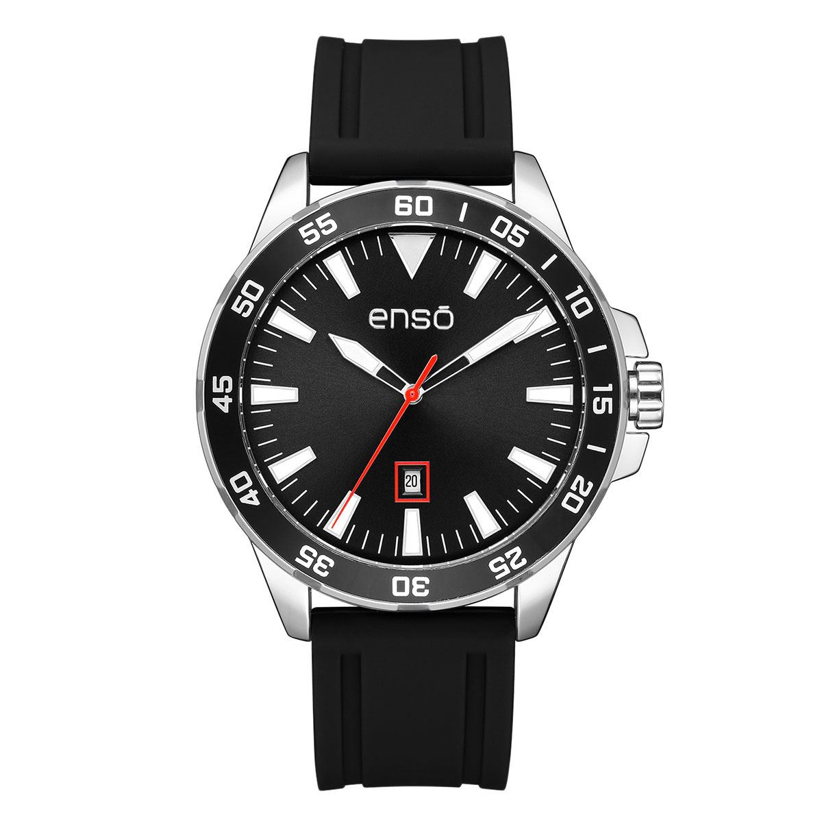 Reloj Enso Mod Negro De Hombre Correa De Silicón EW1020G1