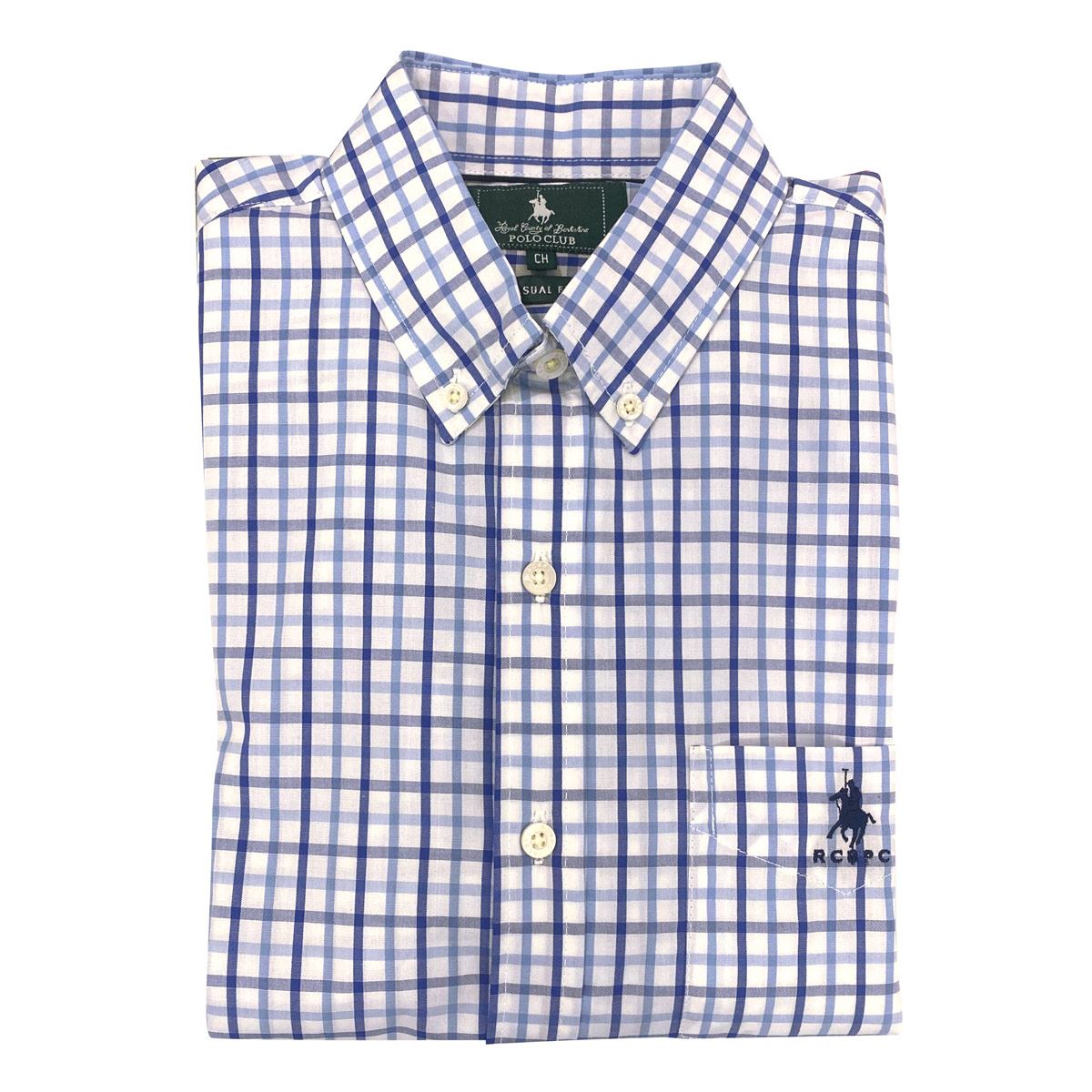 Camisa casual cuadros azules Polo Club talla mediana