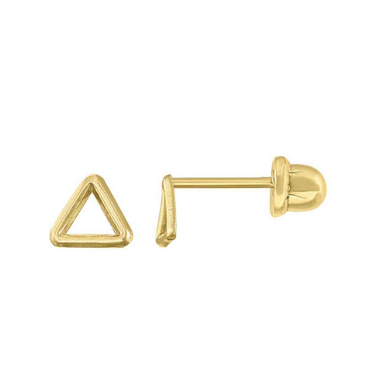 Aretes Silueta triángulo de oro de 14 k