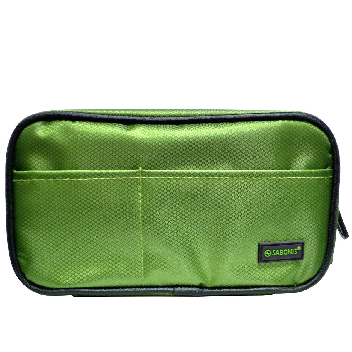 Lapicera rectangular con divisiones verde con borde negro Sabonis